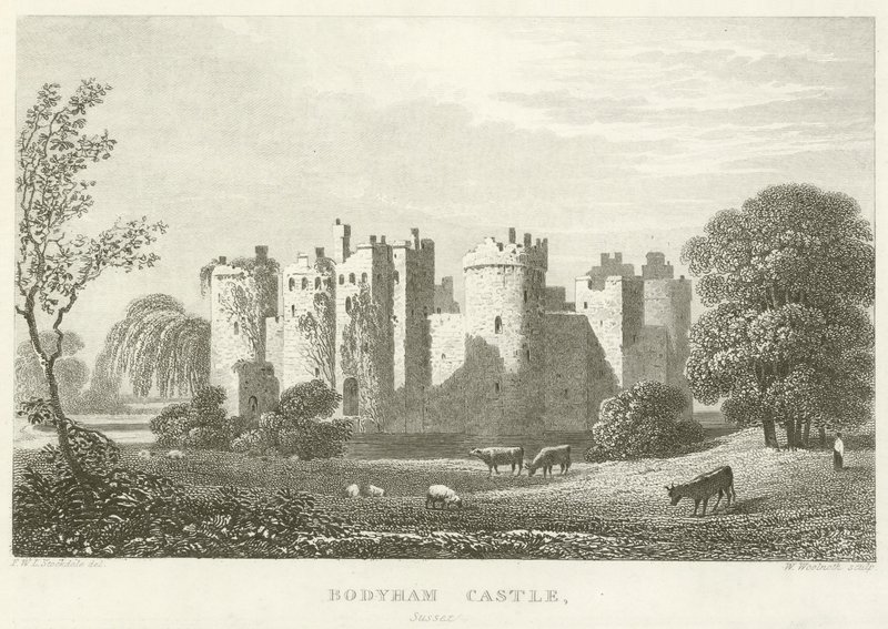Bodyham Castle, Sussex (gravering) af English School