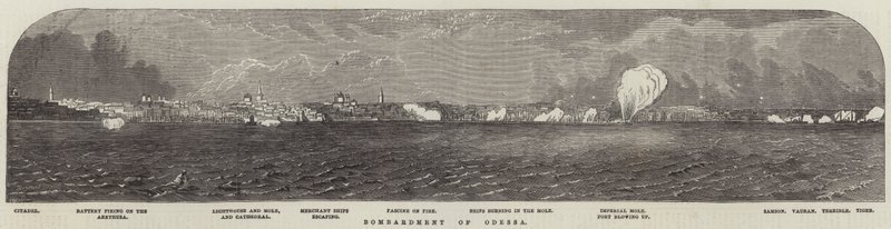 Bombardement af Odessa (gravering) af English School