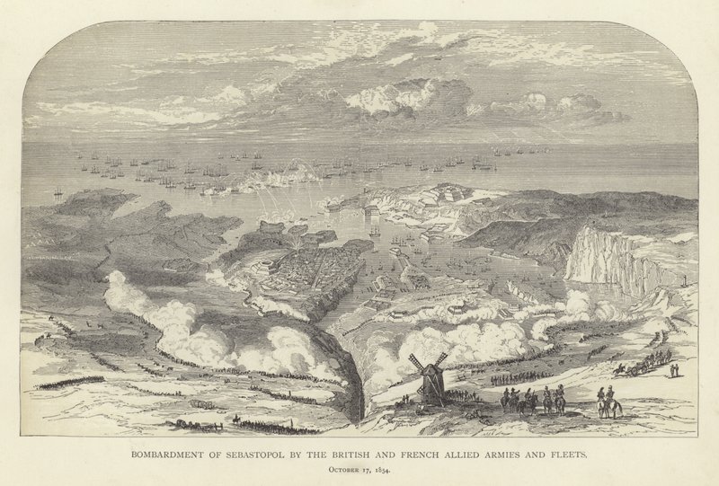 Bombardement af Sebastopol af de britiske og franske allierede hære og flåder, 17. oktober 1854 af English School