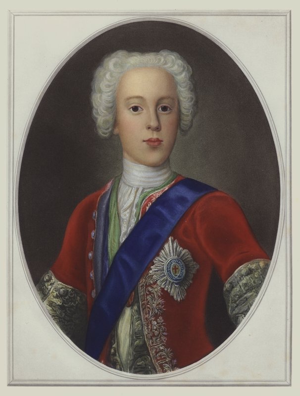 Bonnie Prince Charlie, Charles Edward Stuart, The Young Pretender (farve litho) af English School