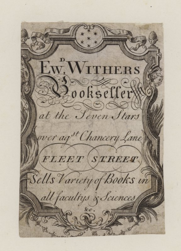Boghandlere, Edward Withers, handelskort af English School