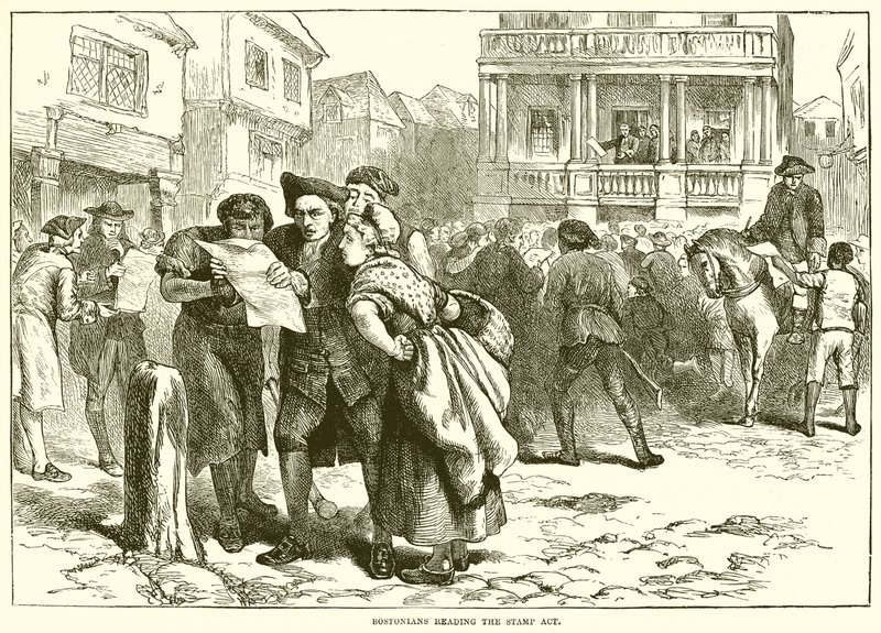 Bostonianere læser frimærkeloven af English School