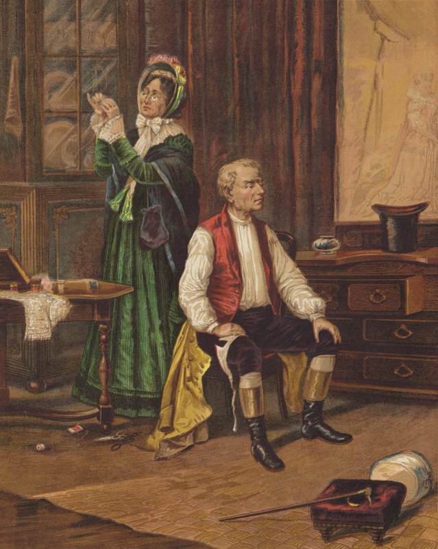 Glem knapperne! (chromolitho) af English School
