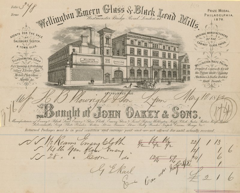 Købt til John Oakey & Sons af English School