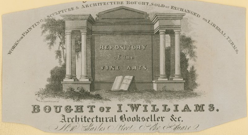 Købt af I Williams, arkitektboghandler af English School