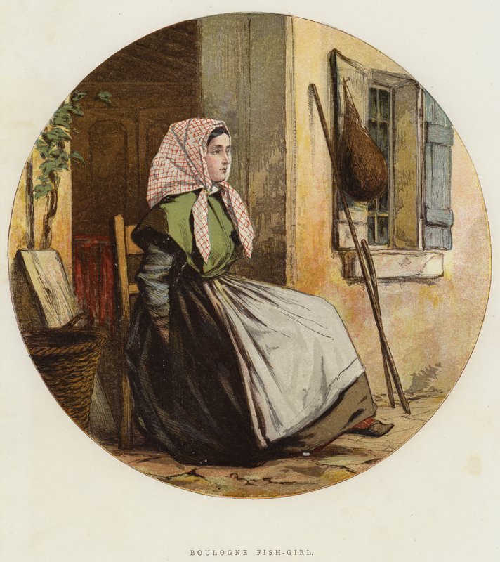 Boulogne fiskepige (chromolitho) af English School