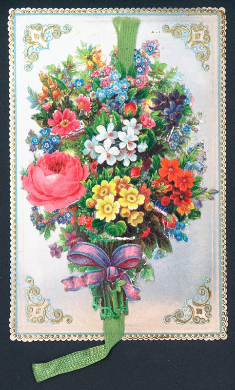 Buket blomster, kort af English School