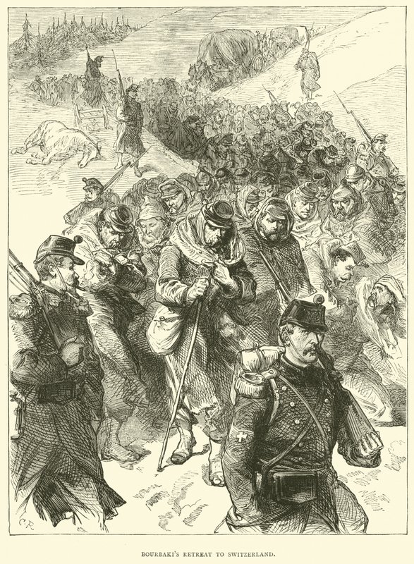 Bourbakis trækker sig tilbage til Schweiz, januar 1871 af English School