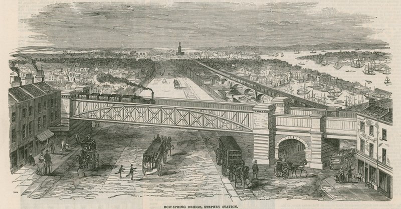 Bow Spring Bridge, Stepney Station, London af English School