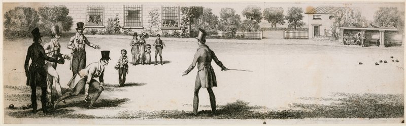 Der spilles skåle under Regency i en uidentificeret lysthave af English School