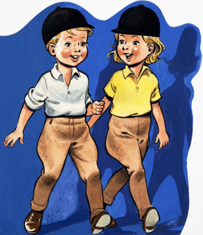 Dreng og pige i Jodhpurs af English School