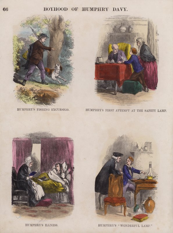 Boyhood of Humphry Davy (farvet gravering) af English School