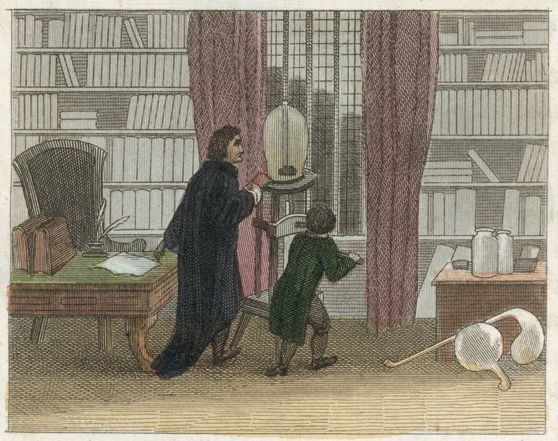 Boyles opdagelser (koloreret kobberstik) af English School