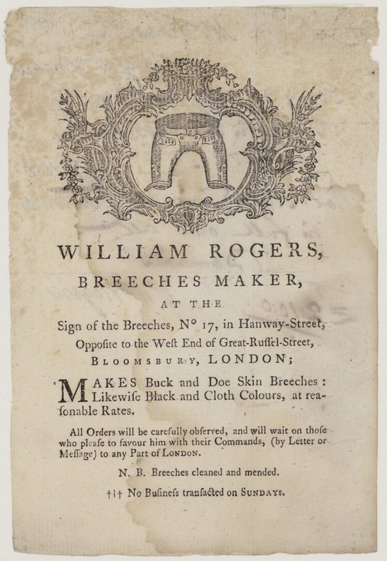 Ridebukser Makers, William Rogers, byttekort af English School
