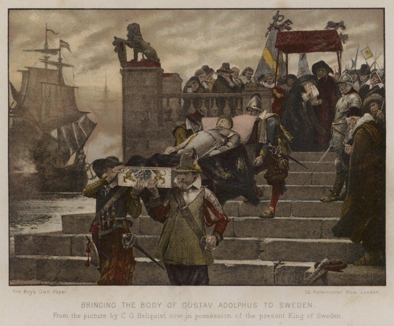 Bringer liget af Gustav Adolphus til Sverige, 1632 af English School