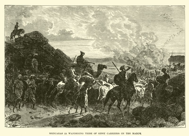 Brinjaras (a wandering tribe of Gipsy carriers) on the March  af English School