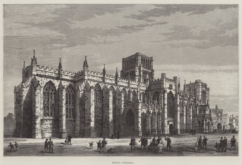 Bristol Cathedral (gravering) af English School