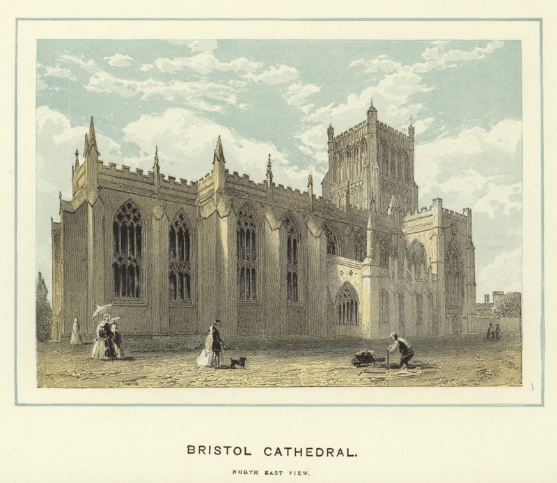 Bristol Cathedral, udsigt mod nordøst af English School