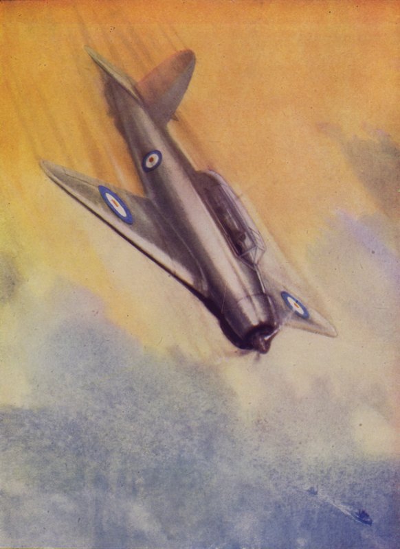 Britiske Blackburn Skua dykkebomber af Fleet Air Arm (farve litho) af English School