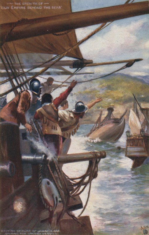 Britisk erobring af Jamaica fra det spanske, 1655 af English School