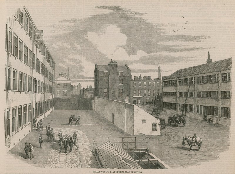 Broadwoods Pianoforte Manufactory af English School