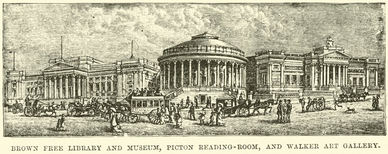 Brown Free Library and Museum, Piction Reading-Room og Walker Art Gallery af English School