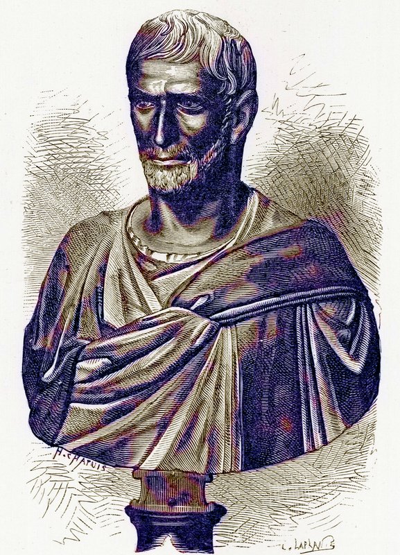 Brutus, buste i Capitol, illustration fra History of Rome af Victor Duruy, udgivet 1884 (digitalt forbedret billede) af English School