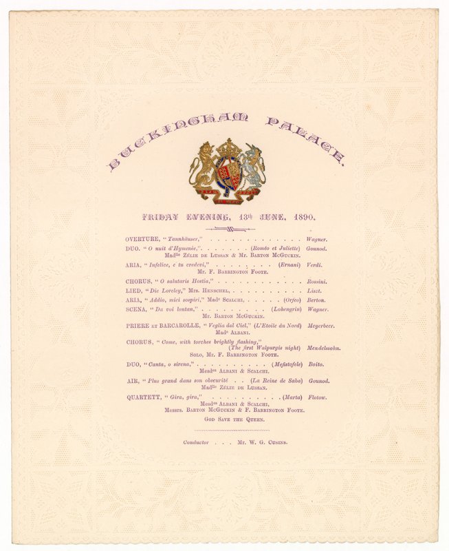 Buckingham Palace-koncert, 13. juni 1890 af English School