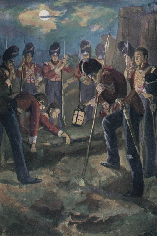 Begravelse af general Sir John Moore efter slaget ved Corunna, Apain, halvøkrigen, 1809 af English School
