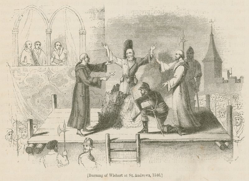 Afbrænding af Wishart ved St. Andrews, 1546 af English School