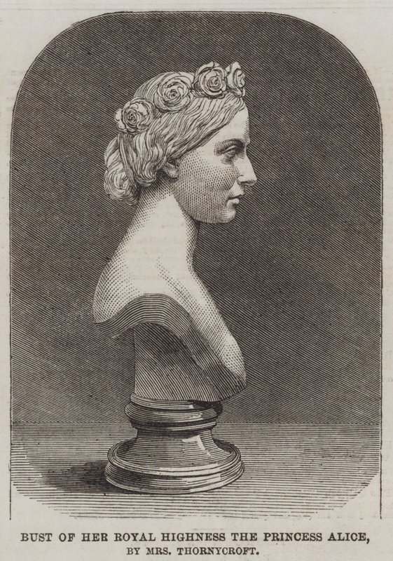 Buste af Hendes Kongelige Højhed Prinsesse Alice, af fru Thornycroft (gravering) af English School