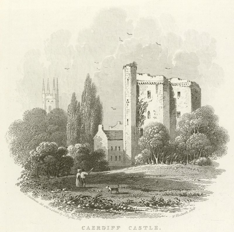 Cardiff Castle (gravering) af English School