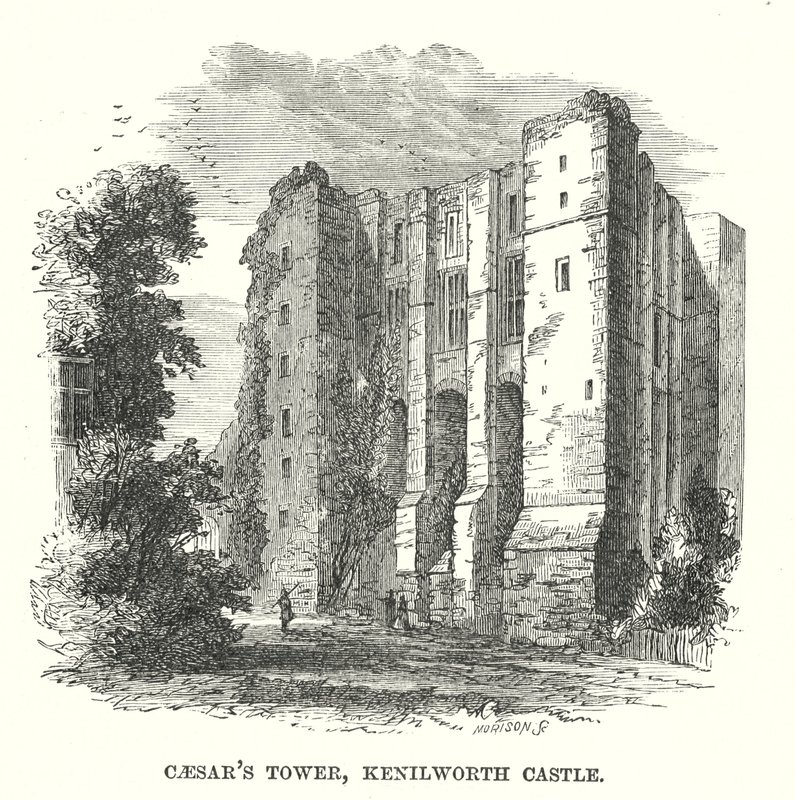 Cæsars Tower, Kenilworth Castle (gravering) af English School