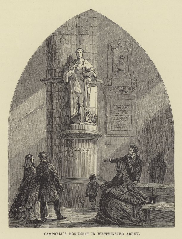 Campbells monument i Westminster Abbey (gravering) af English School