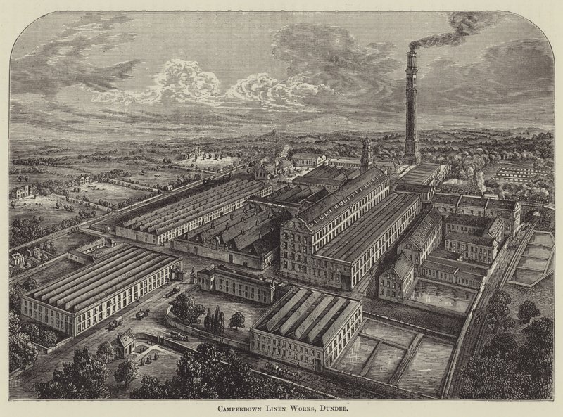 Camperdown Linen Works, Dundee (gravering) af English School