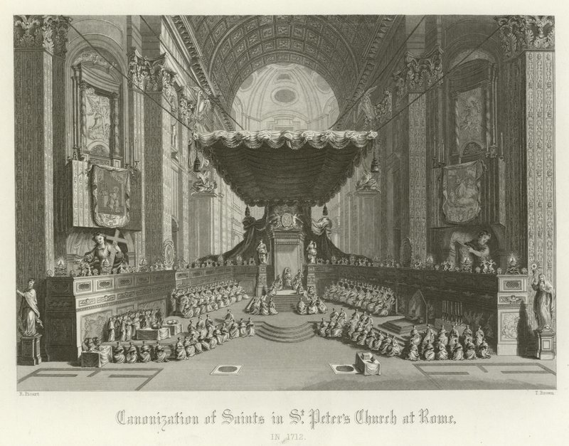 Kanonisering af helgener i Peterskirken, Rom, 1712 af English School