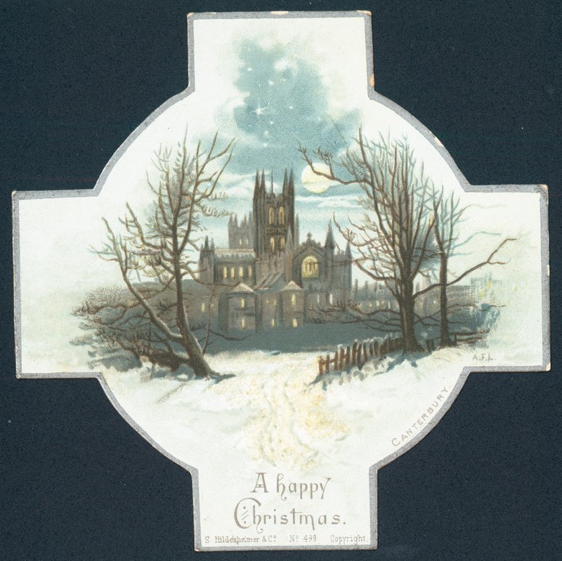 Canterbury Cathedral, julekort af English School