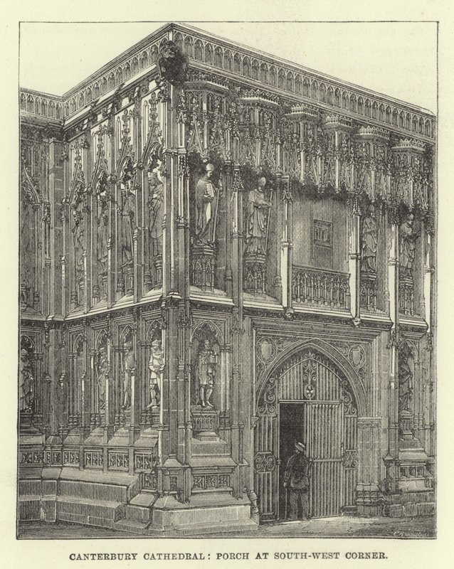 Canterbury Cathedral, våbenhus i det sydvestlige hjørne af English School
