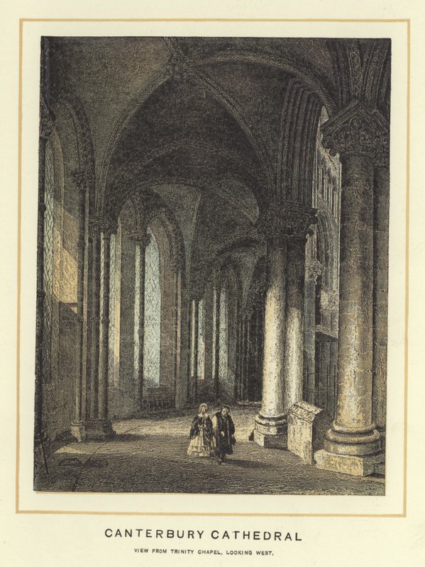 Canterbury Cathedral, udsigt fra Trinity Chapel, mod vest af English School