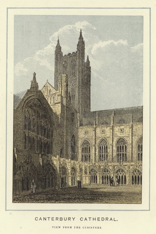 Canterbury Cathedral, udsigt fra klostrene af English School