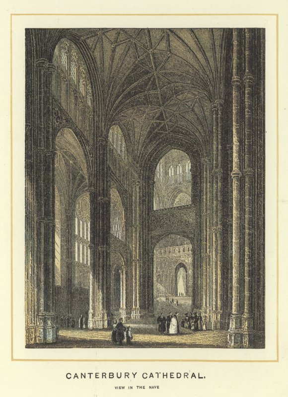 Canterbury Cathedral, udsigt i skibet af English School