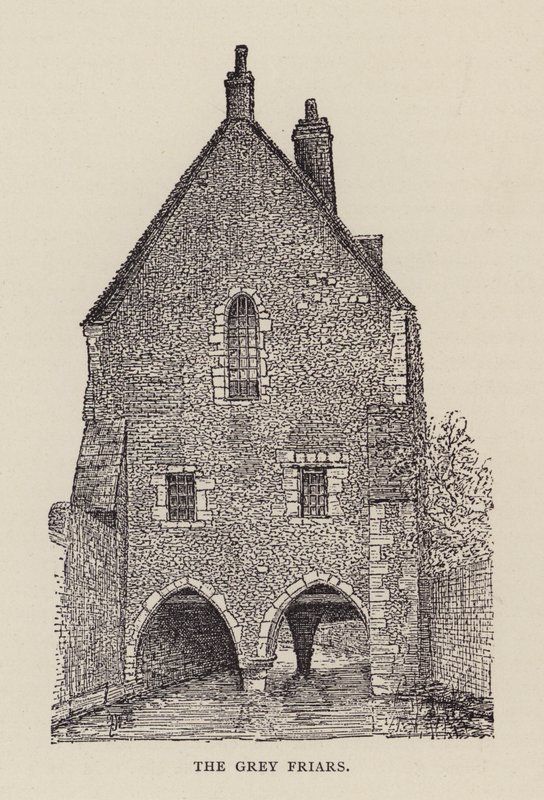 Canterbury: The Grey Friars (litho) af English School