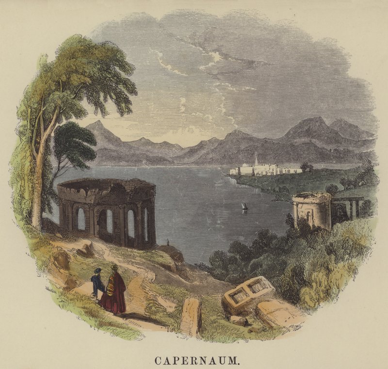 Kapernaum (farvet gravering) af English School