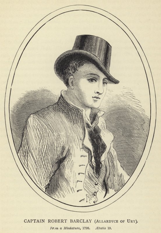 Kaptajn Robert Barclay, Allardyce of Ury, From a Miniature, 1798, Aetatis 19 af English School