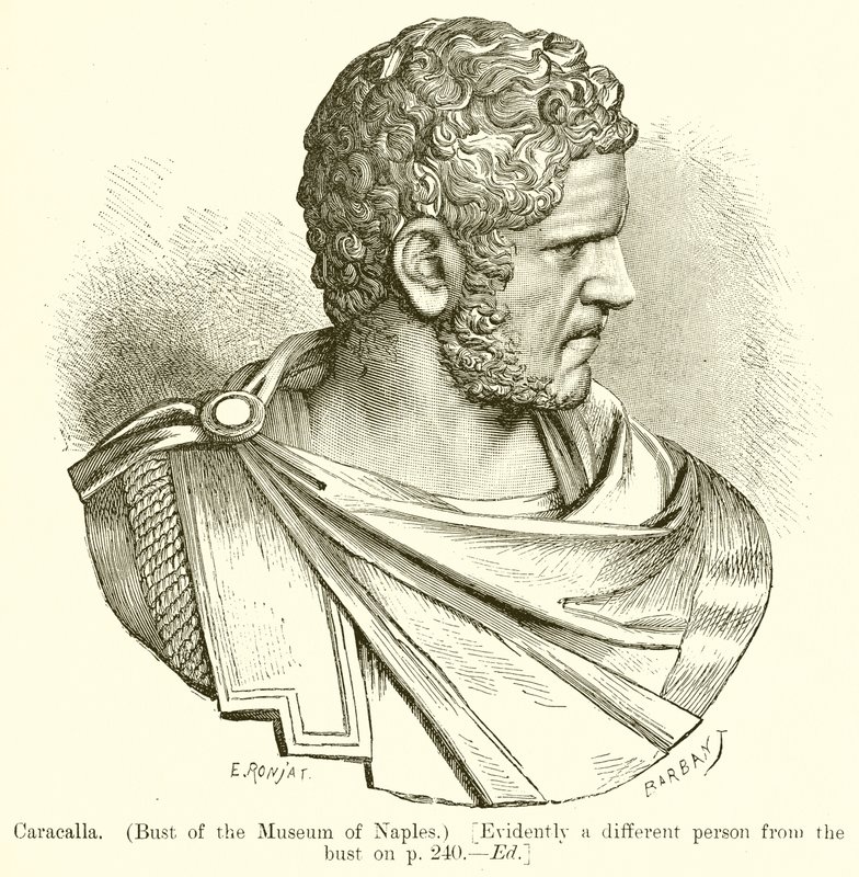 Caracalla. (Buste af Museet i Napoli.) [Tydeligvis en anden person fra busten på s. 240. Udg] af English School