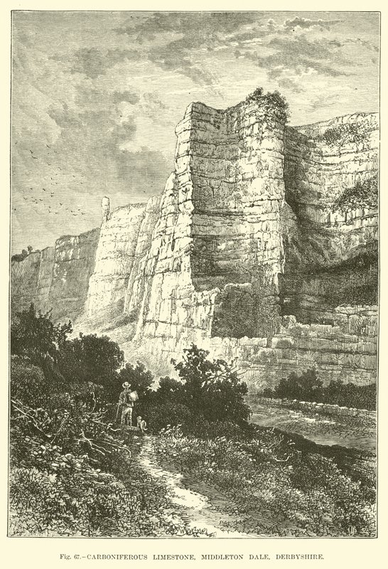 Carboniferous Limestone, Middleton Dale, Derbyshire  af English School