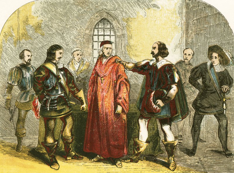Kardinal Wolsey arresteret for højforræderi af English School