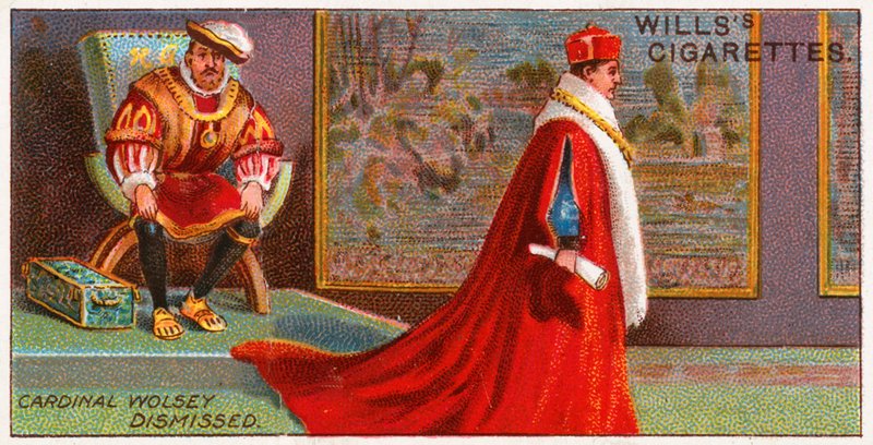 Kardinal Wolsey bliver afskediget af kong Henry VIII af English School