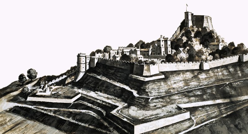 Carisbrooke Castle på Isle of Wight af English School