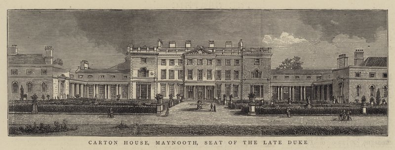 Carton House, Maynooth, Sæde for den afdøde hertug (gravering) af English School